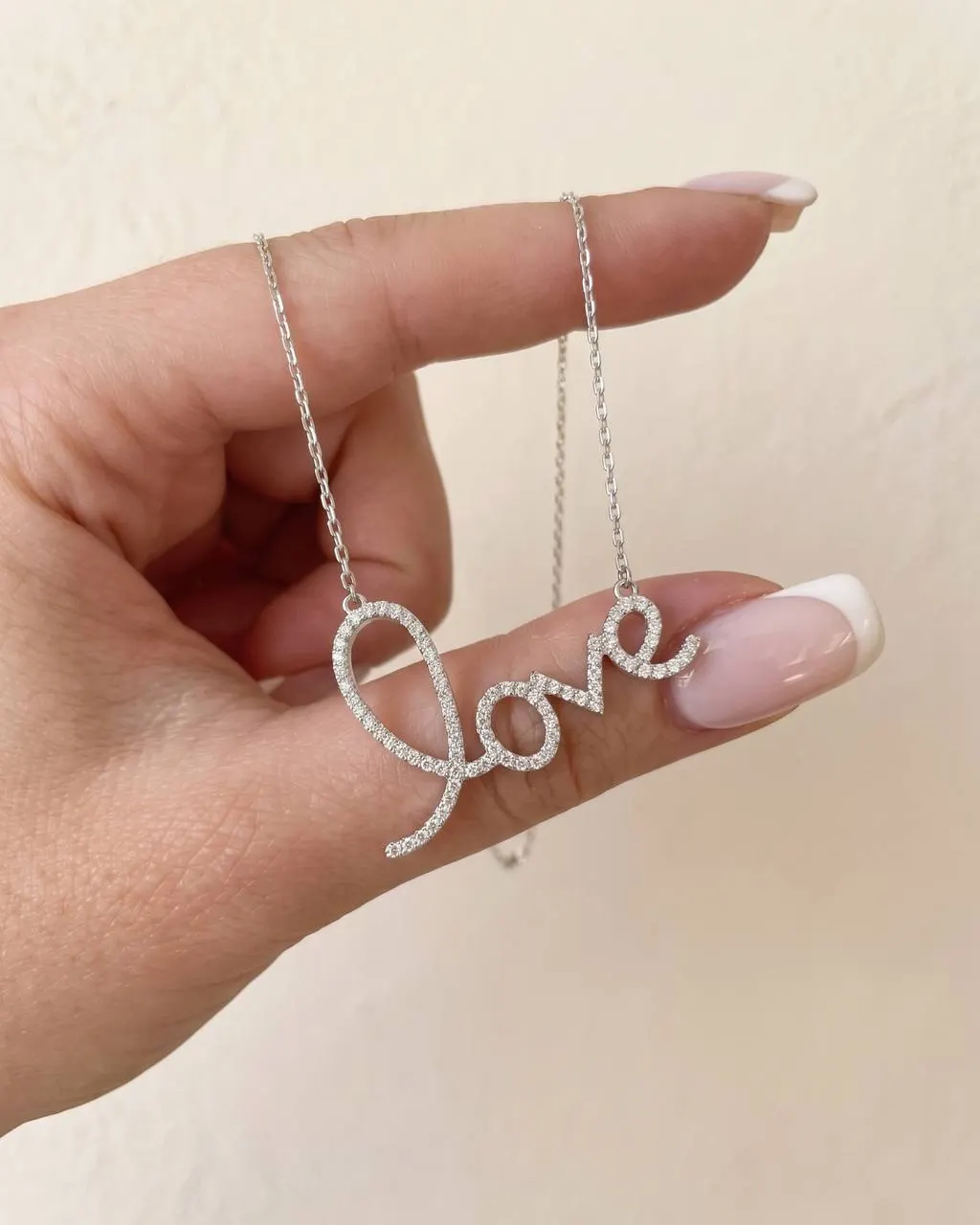 Срібне кольє з написом «Love», срібло 925 проби 2