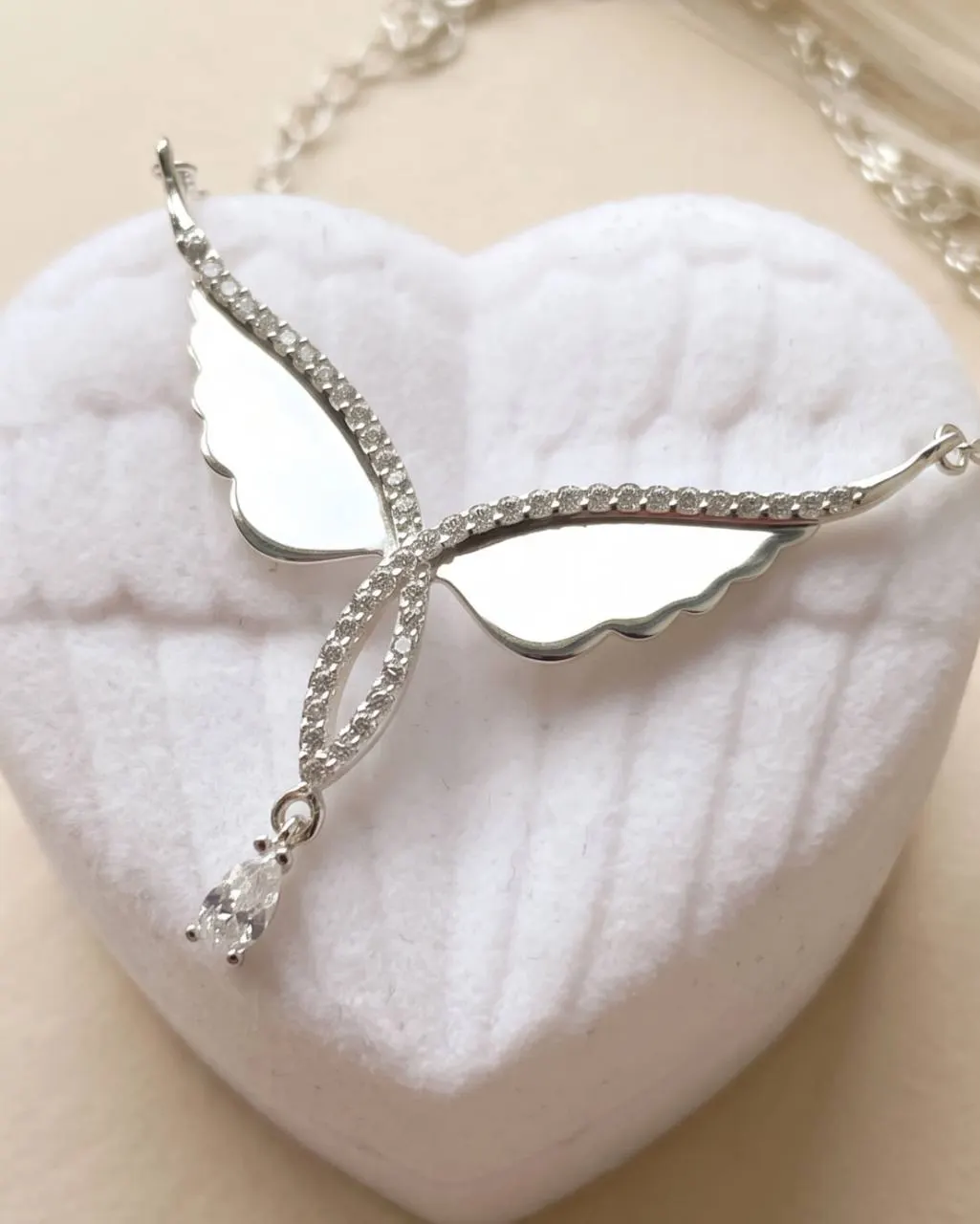Срібне кольє з янголом «Янгольські крила», срібло 925 проби, фото 1