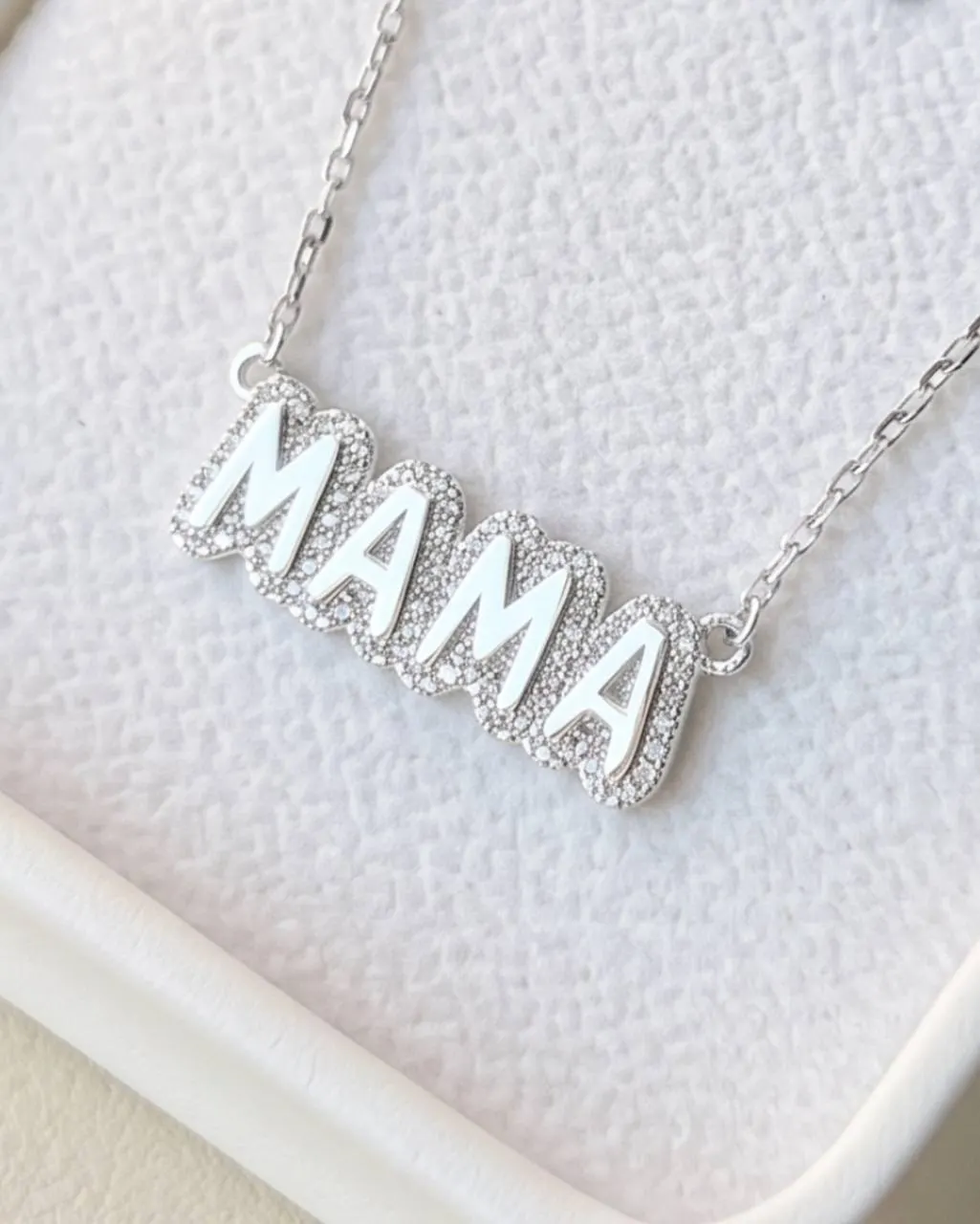 Срібне кольє з написом «MAMA», срібло 925 проби