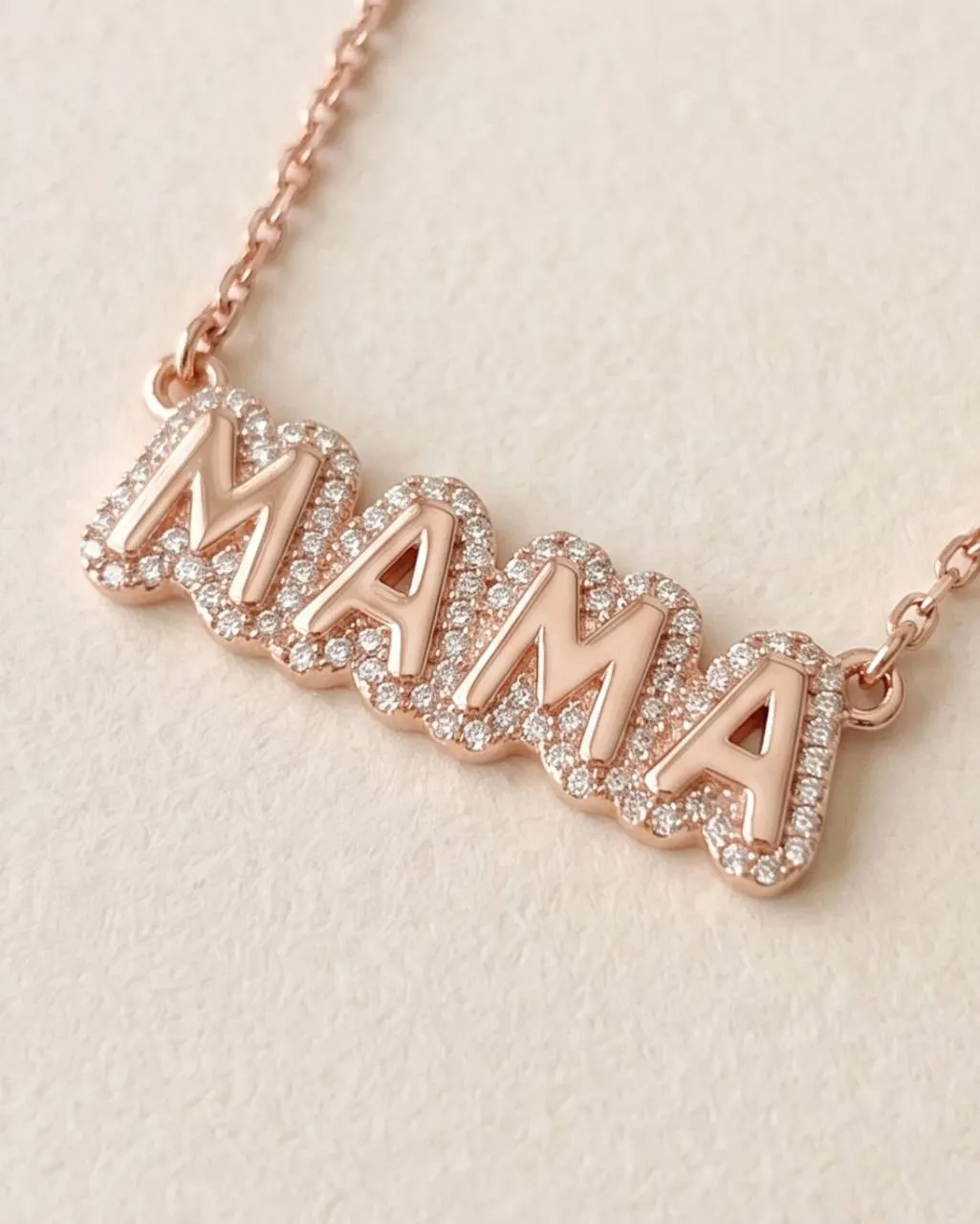 Срібне кольє з написом «MAMA», срібло 925 проби